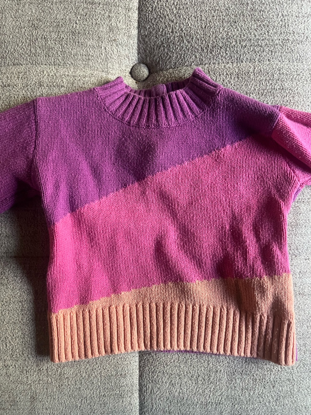 H&M infant Colorblock Turtleneck Sweater - Pink, Purple & Peach